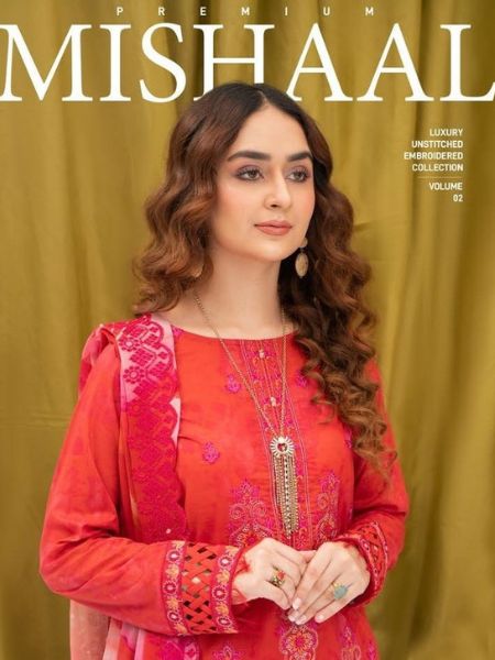 Premium Mishaal Luxury Unstitched Embroidered Collection Volume 02