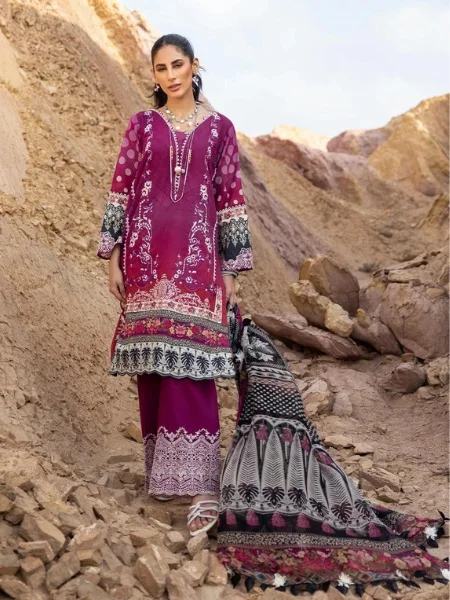 ELAF Signature ESC-05B BERRY BLISS Digital Printed Lawn Shirt with Chiffon Dupatta