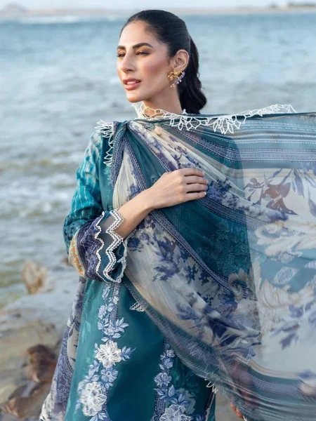 ELAF Signature ESC-04A MOON LILY Digital Printed Lawn Shirt with Chiffon Dupatta