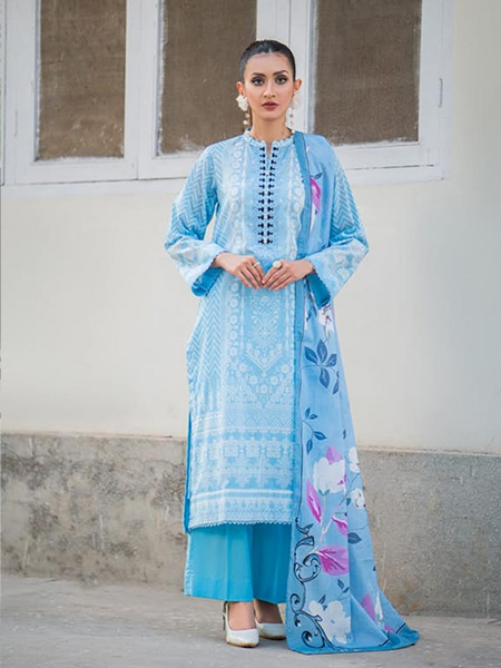 Gull Jee GSS2301-A6 Unstitched Embroidered Neck & Printed Lawn