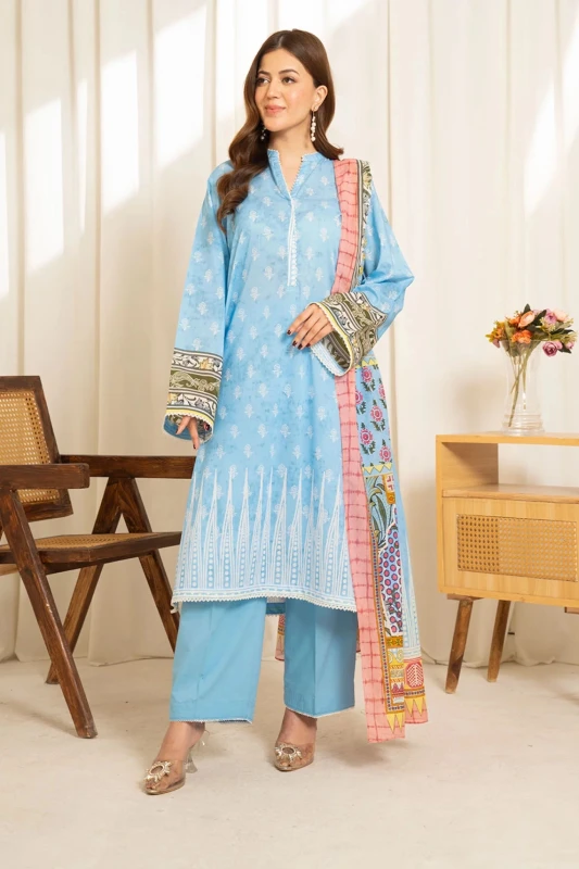 Unstitched 3Pc Printed Lawn Dress Coco | Sule 08