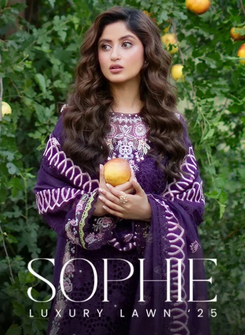 Sopie Luxury Lawn by Mahnur Unstitched Collection 25