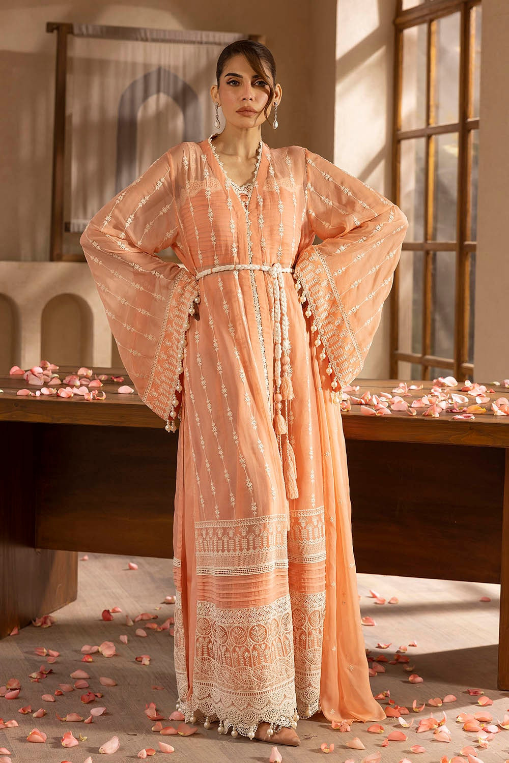 3 Piece Unstitched Embroidered Chiffon Suit with Embroidered Chiffon Dupatta LE-52016