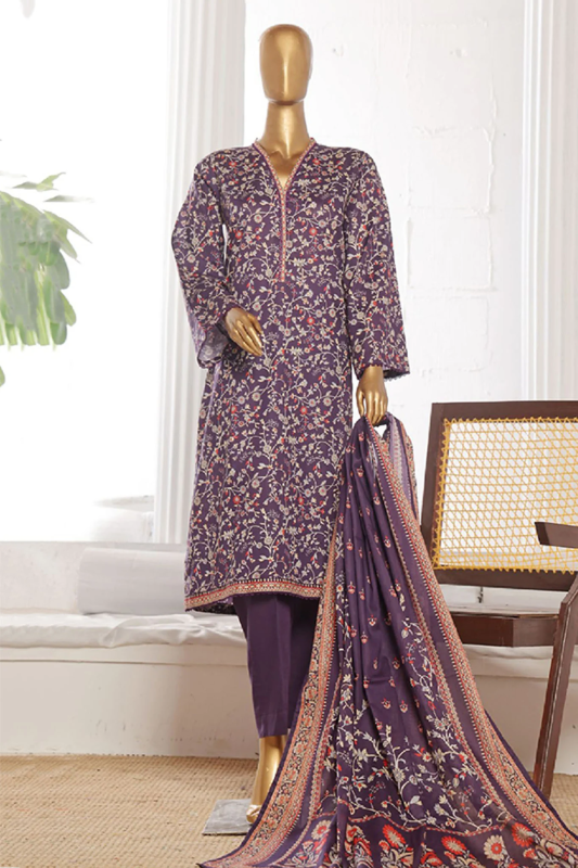 Bin Saeed Stitched 3 Piece Exclusive Printed Cotton Collection |  WCP-0033