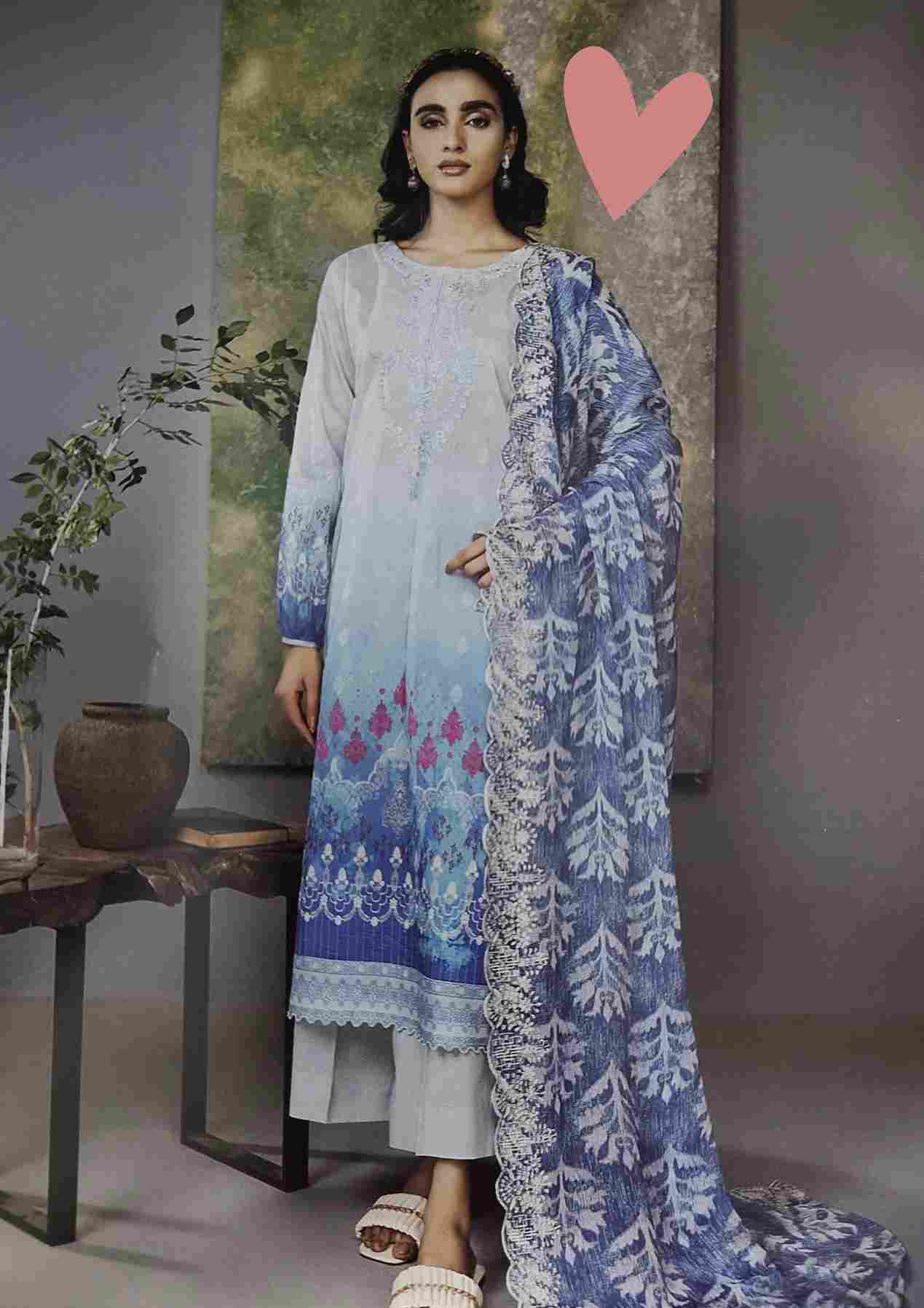 Rang Pasand sky blue mix embroidered 3 pieces available in Shelai