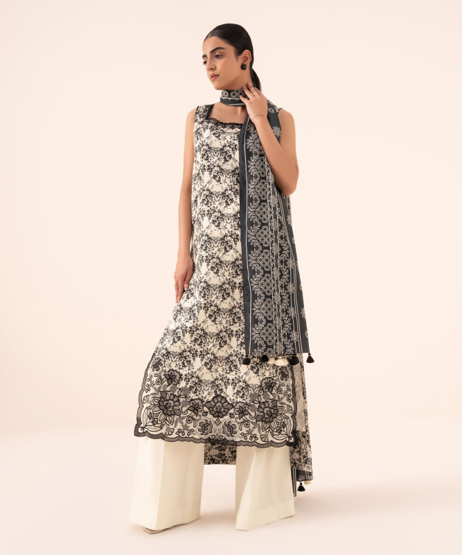 Sapphire | 3 Piece - Printed Lawn Suit | 0U3PEDY25V71