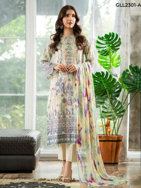 LALEH by GULLJEE GLL-2301-A2 UNSTITCHED EMBROIDERED 3-PIECE COLLECTION