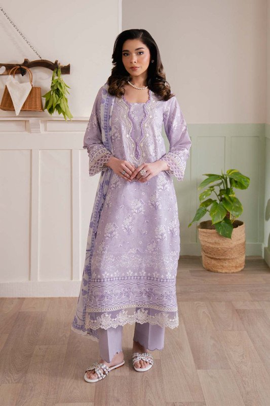 Neeshay Summer Lines Unstitched Lawn Exclusive Collection | LAVENDAR DREAM