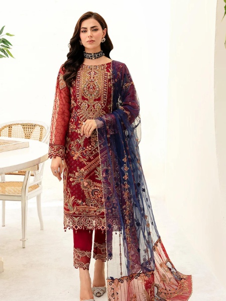 Minhal By Ramsha M-908 Embroidered Unstitched Dress collection 2023