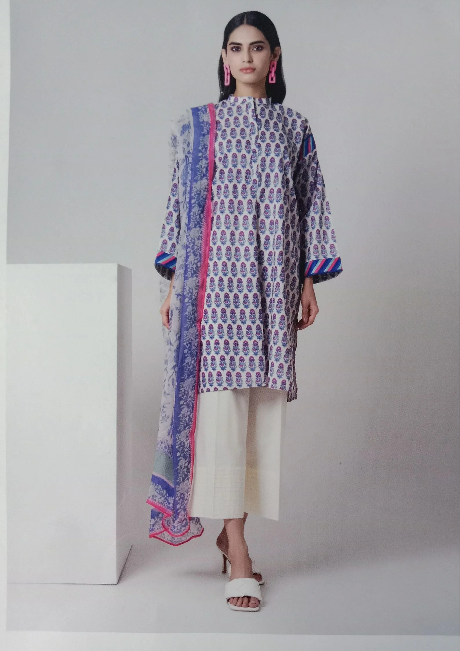 Khaadi premium purple printed ACA22320A 3 pieces suit at Shelai