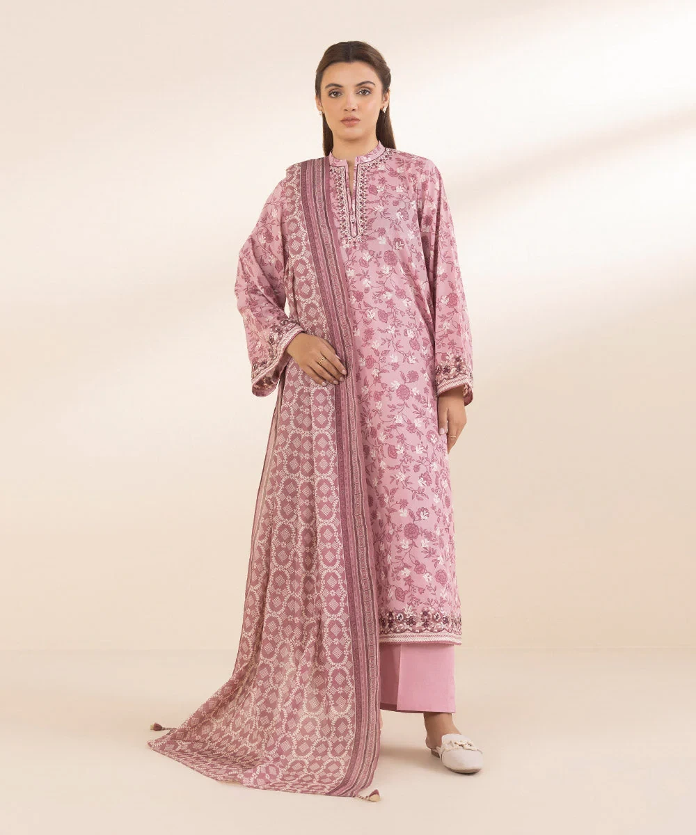 Sapphire 3 Piece - Embroidered Lawn Suit | U3PEDY25V022