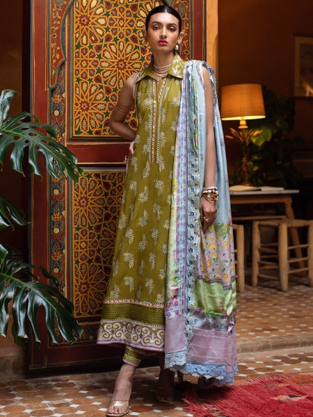 Farah Talib Aziz Fta-09 ASNI OLIVE Lawn