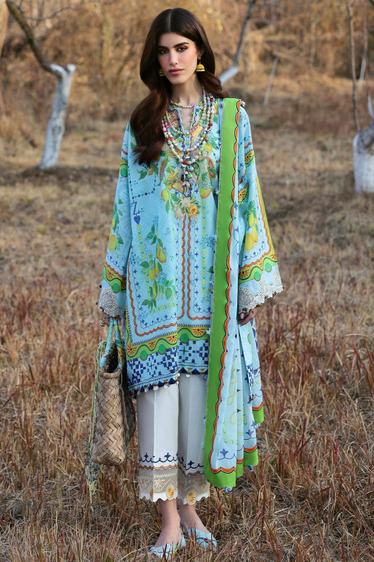 Zaha by Khadijah Shah unstitched 3 piece lawn suit | SHELAI25601