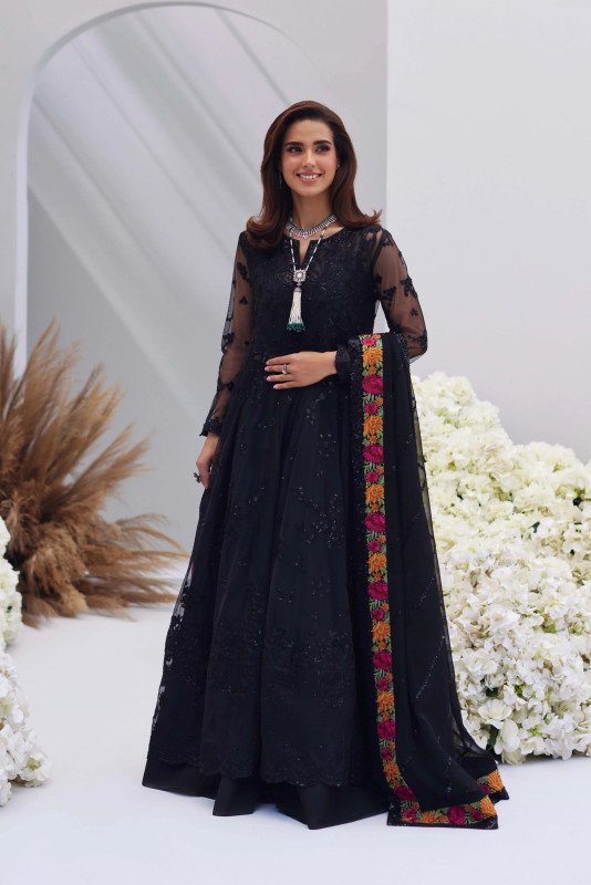 Mina Hasan Embroidered Net Unstitched Sahar I SHELAI13006