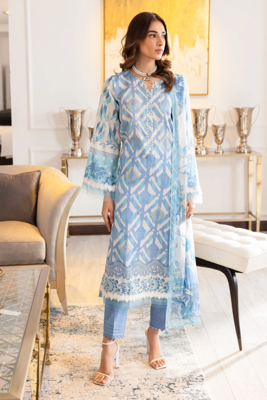 Nureh Signature Prints Unstitched Lawn 3pc | SP-121