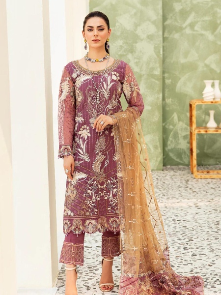 Minhal By Ramsha M-910 Embroidered Unstitched Dress collection 2023