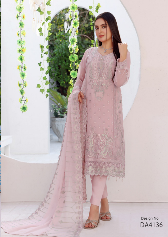 Aanzara Luxury Embroidered Chiffon Collection | DA-4136