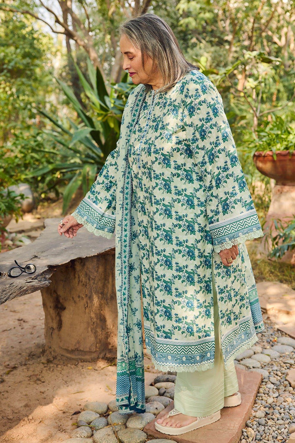 Gul Ahmed 3 Piece Embroidered Printed Lawn Suit CL-62086A | SHELAI26081728