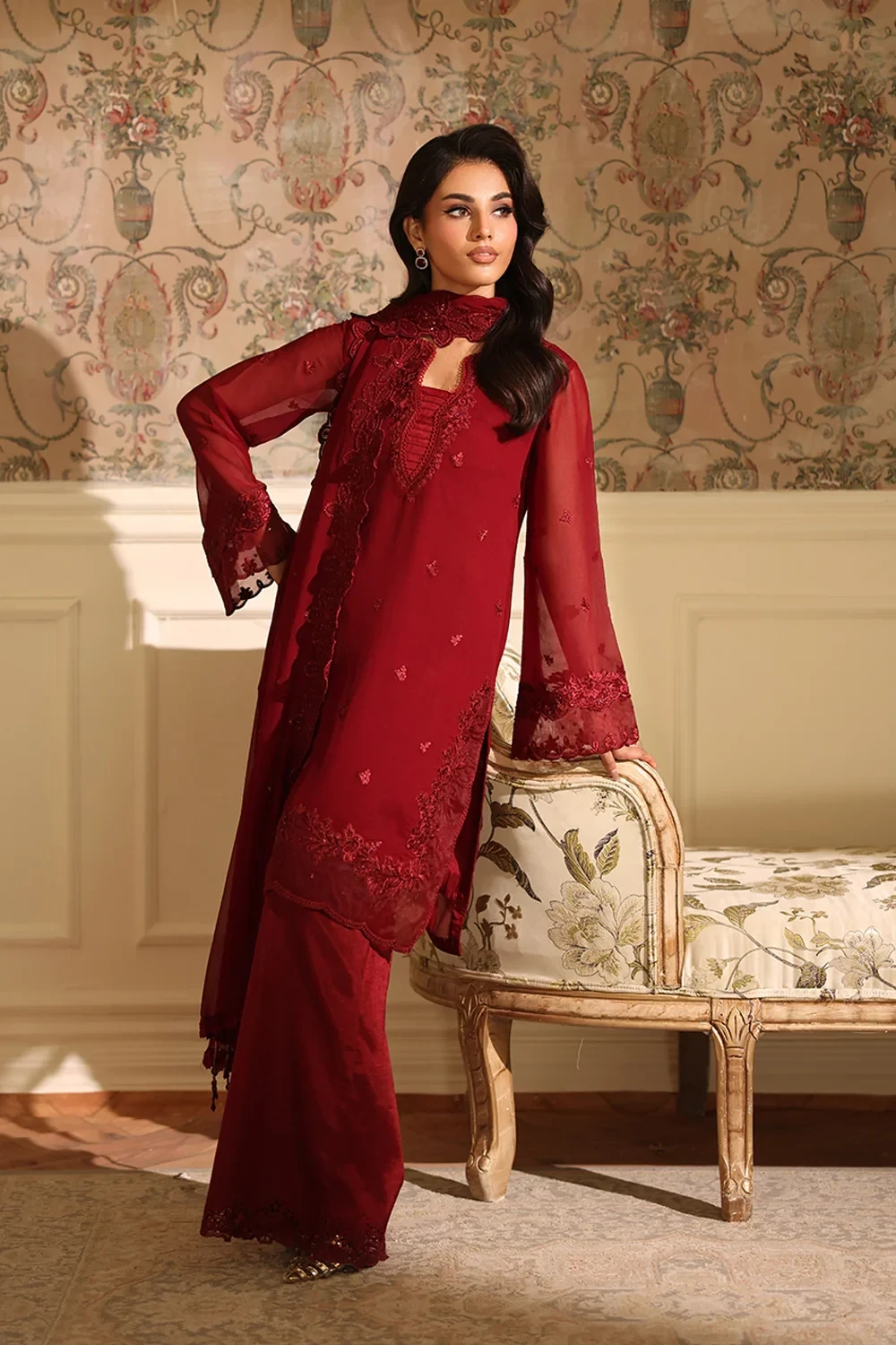 Azure Ensembles Festive 3Pcs |Cherry Veil