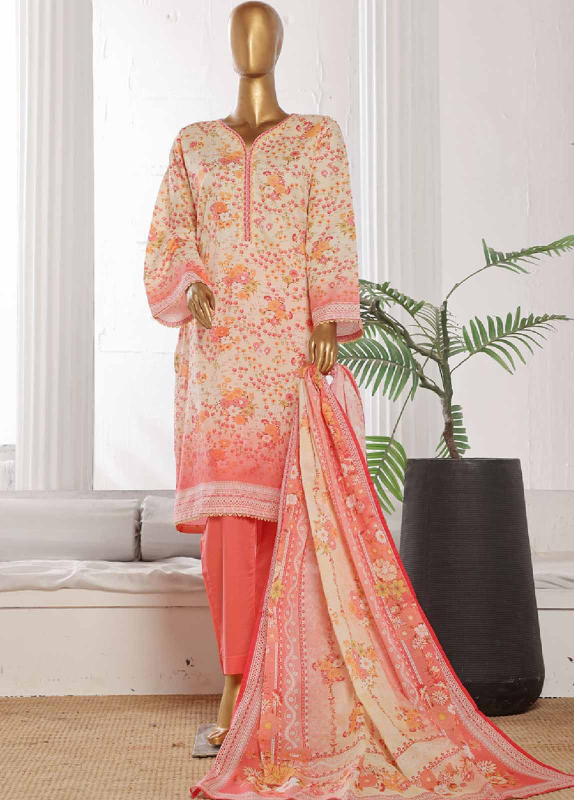 Bin Saeed Stitched 3 Piece Exclusive Printed Cotton Collection |  WCP-0029