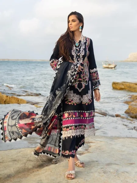 ELAF Signature ESC-08A EVALINE Digital Printed Lawn Shirt with Monark Dupatta