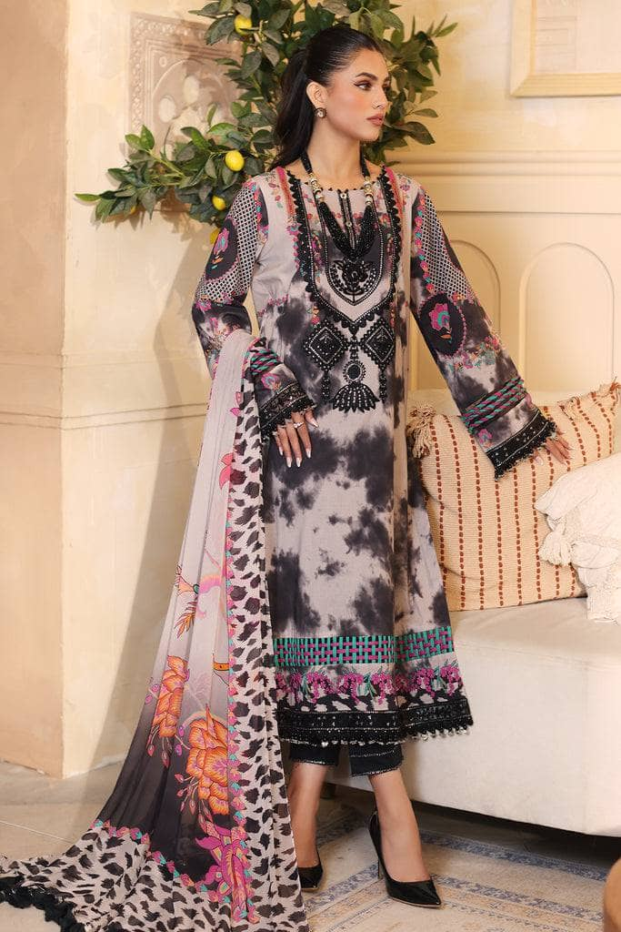 Charizma Reem Embroidered Lawn Chiffon | CRD-06