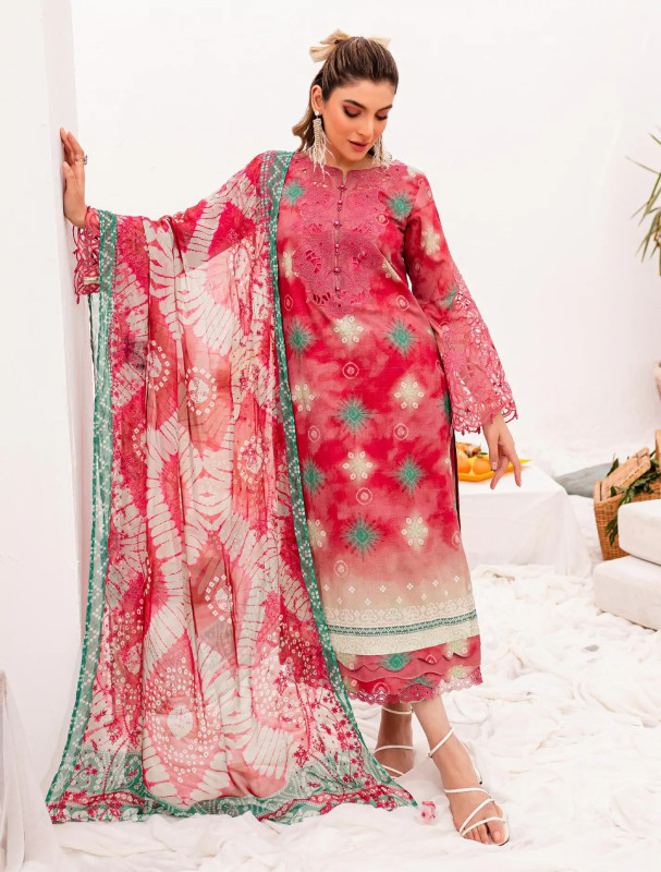 Nureh Gardenia Embroidered Printed Lawn Collection 2024 I SHELAI9053