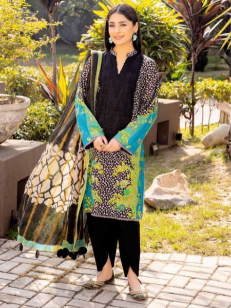 Charizma unstitched emb lawn suit with fancy voil dupatta CEL-07