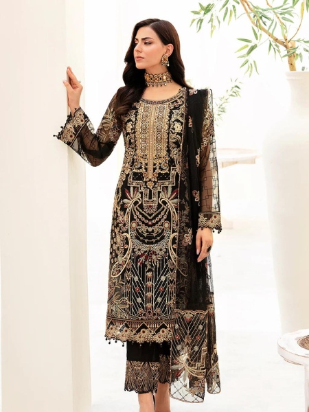 Minhal By Ramsha M-906 Embroidered Unstitched Dress collection 2023