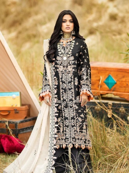 Adans Libas D-6006 Lawnkari Embroidered Lawn Collection at SHELAI