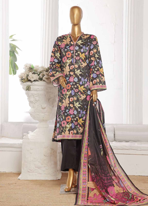 Bin Saeed Stitched 3 Piece Exclusive Printed Cotton Collection |  WCP-0052