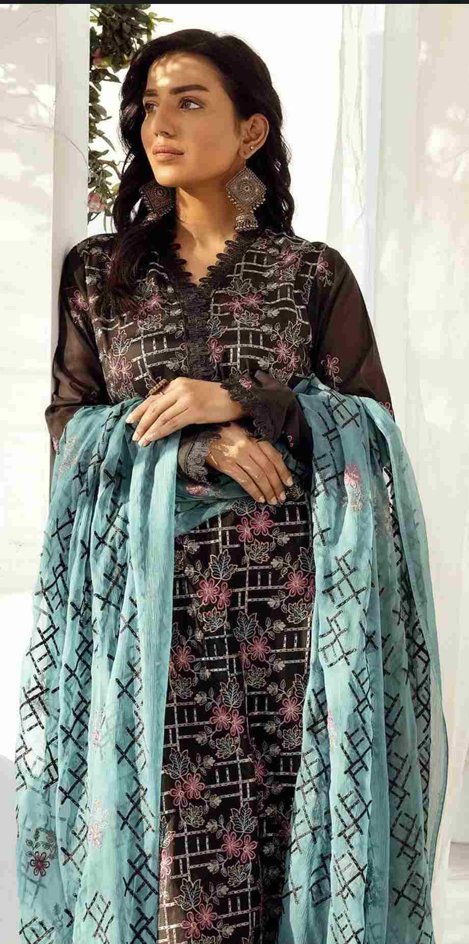 Aangan luxury swiss emb AS-06 3 pcs by Khoobsurat at Shelai