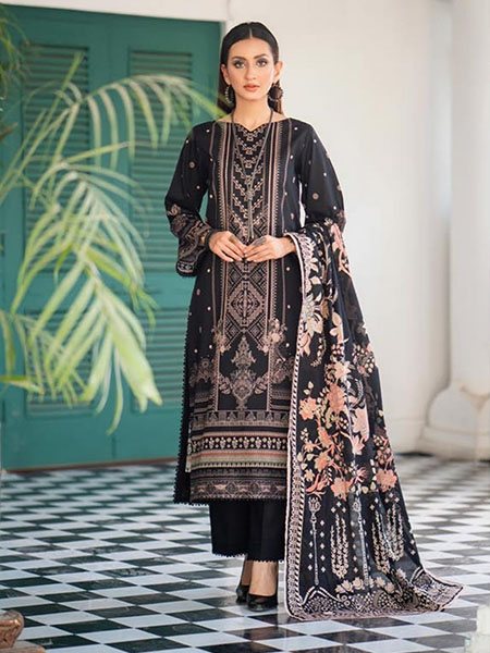 Gull Jee GSS2301-A3 Unstitched Embroidered Neck & Printed Lawn