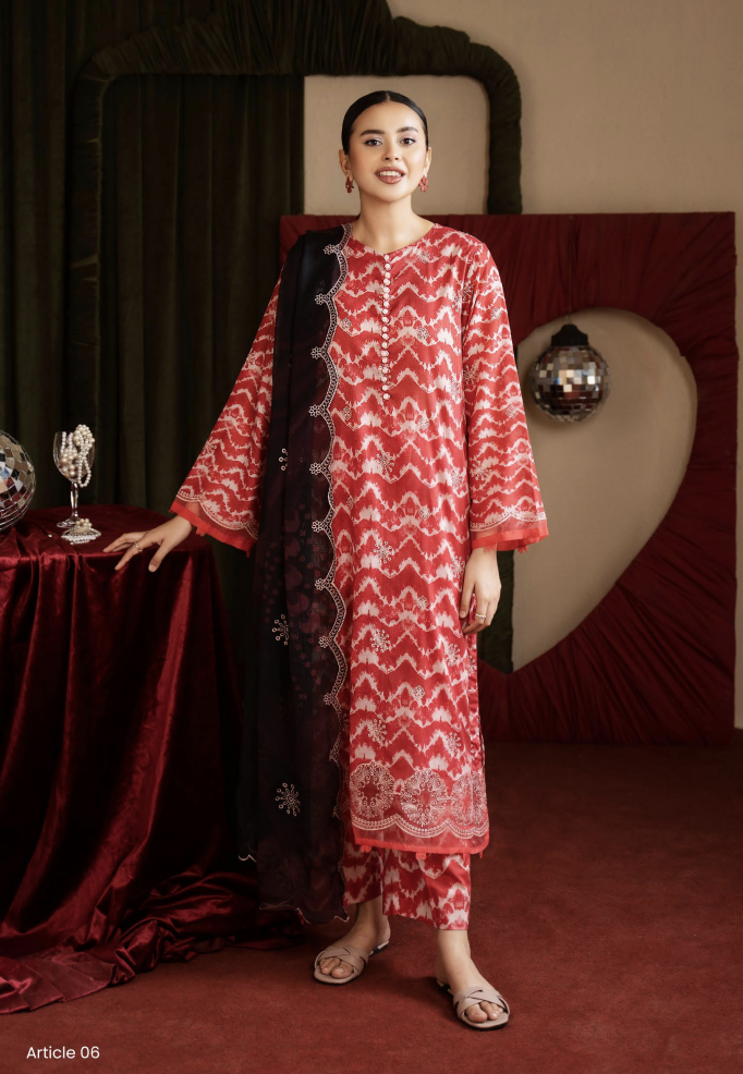 Gulljee's ZIVA Unistitched Lawn Collection Lawn 25 | ART-6