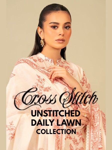 CROSS STITCH DAILY LAWN UNSTITCHED COLLECTION