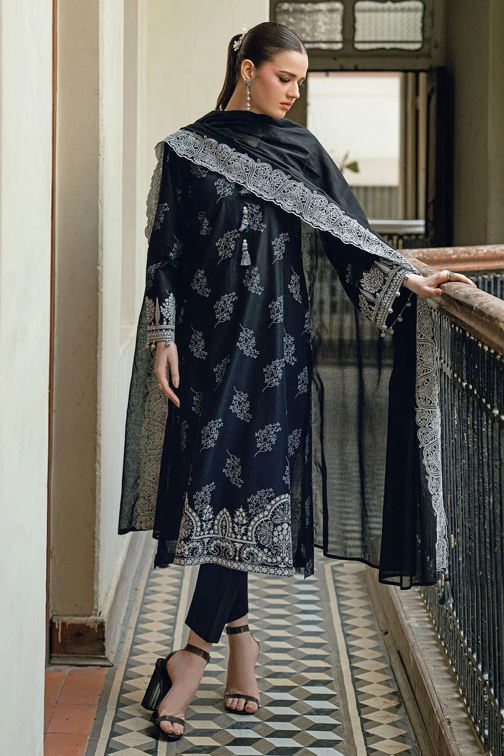 Gul Ahmed 3 Piece Embroidered Printed Lawn Suit | SHELAI26081636