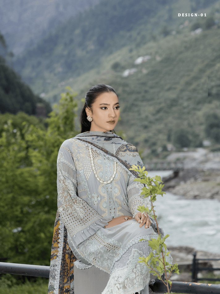 Adan's Libas Muskari Unstitched 3 piece | D-01