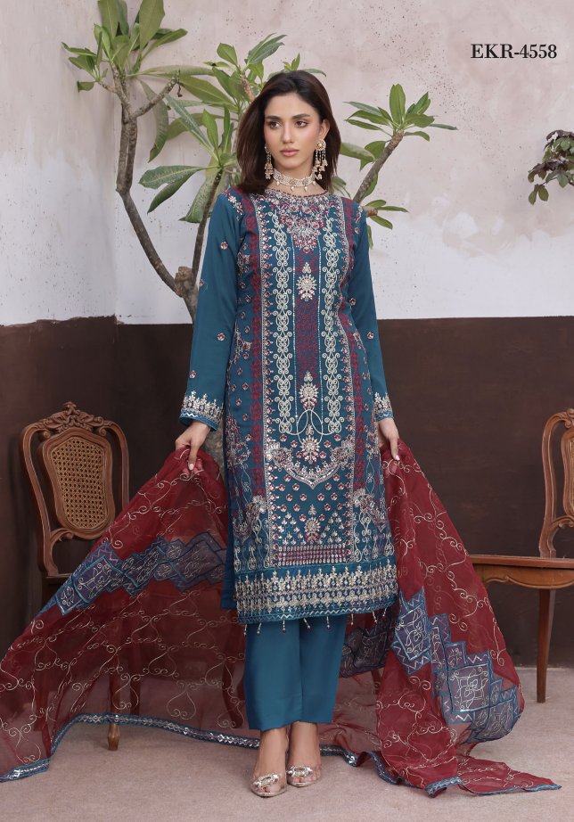 AMSAAL Luxury Chiffon Unstitched | EKR-4558