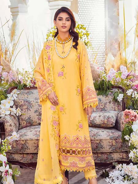 Gul-Ahmed LSV-32007 Embroidered Swiss Voile Suit Chiffon Dupatta