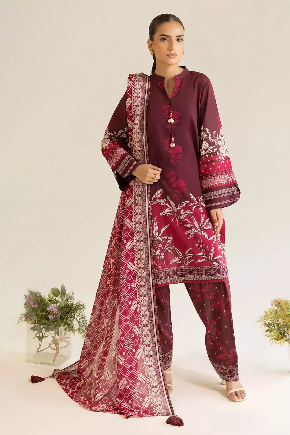 MALMAL | 3 Piece Unstitched Printed Lawn Suit | ML-52003