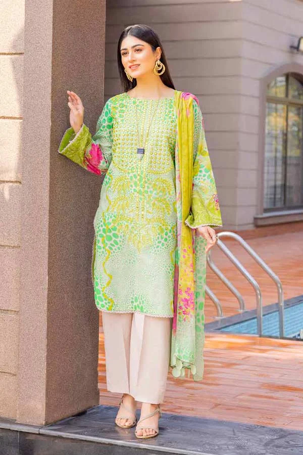 Charizma Unstitched Emb Lawn Suit with Fancy Voil Dupatta CEL-01