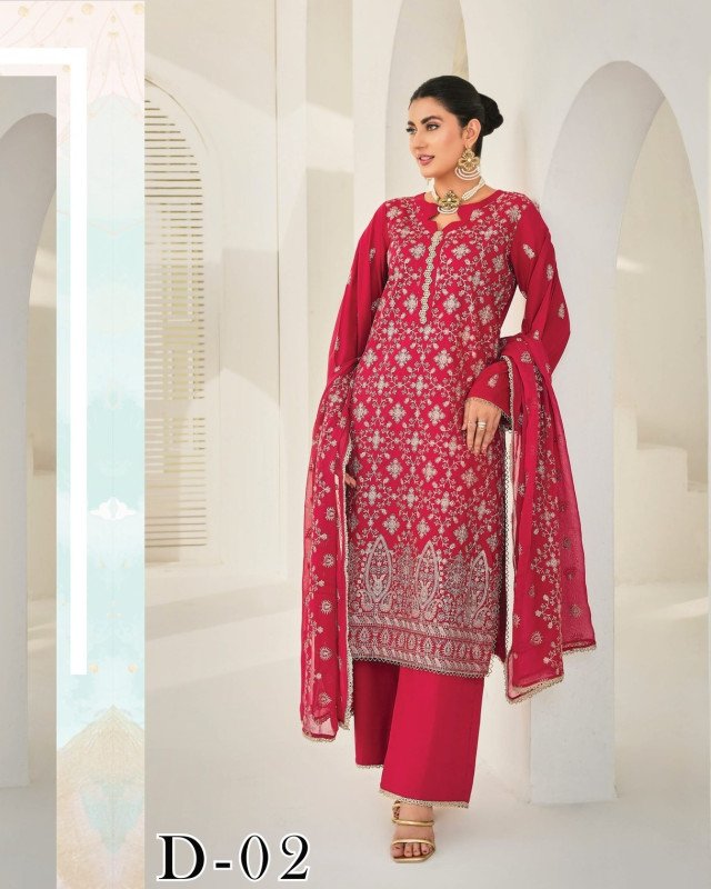Khoobsurat Dastoor Unstitched 3piece | D-02