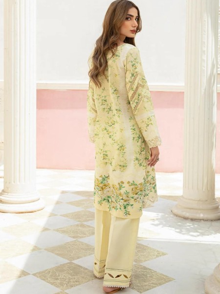 Elaf Premium ETC-01B Digital Printed Lawn Shirt with Embroidered Organza Neckline