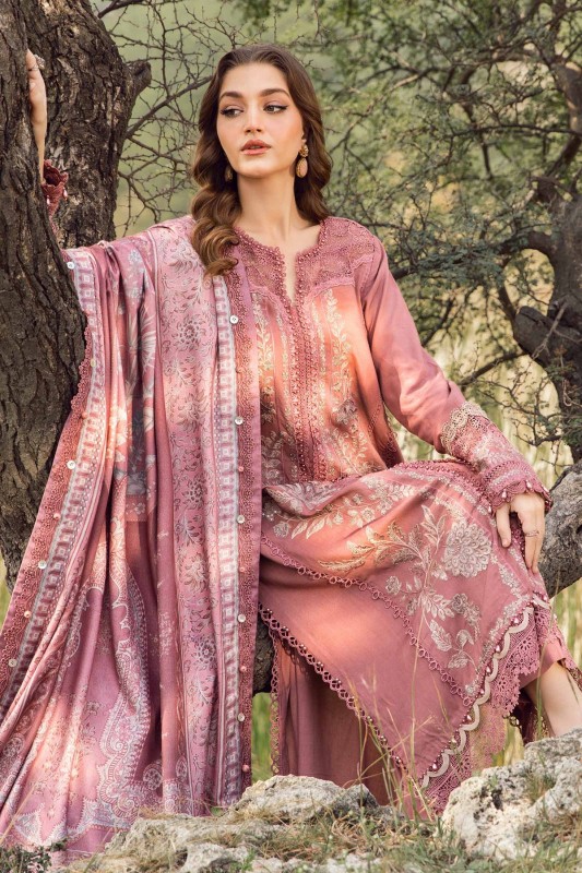 3 Piece Unstitched Printed Linen Suit | MPT-2404-A