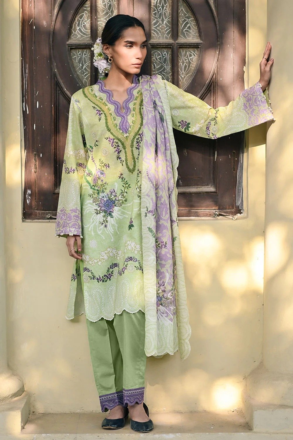 Gul Ahmed 3 Piece Embroidered Printed Lawn Suit | SHELAI26081618