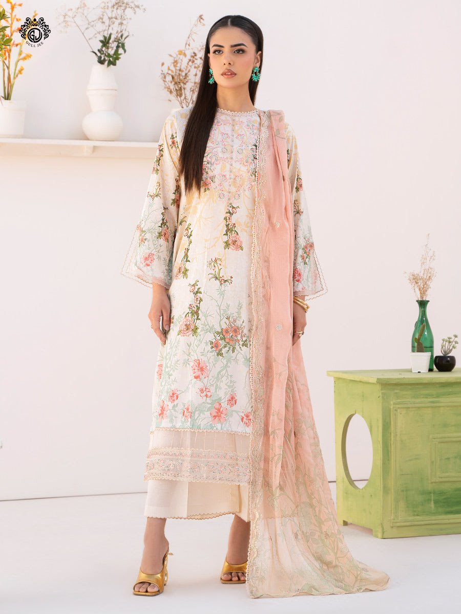 Morja by Gulljee Premium Embroidered Unstitched Lawn Collection | D3