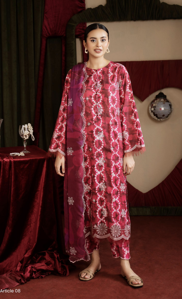 Gulljee's ZIVA Unistitched Lawn Collection Lawn 25 | ART-8