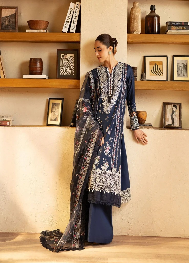 Maryam Hussain Embroidered Luxury Lawn Unstitched | Twilight | SHELAI25306