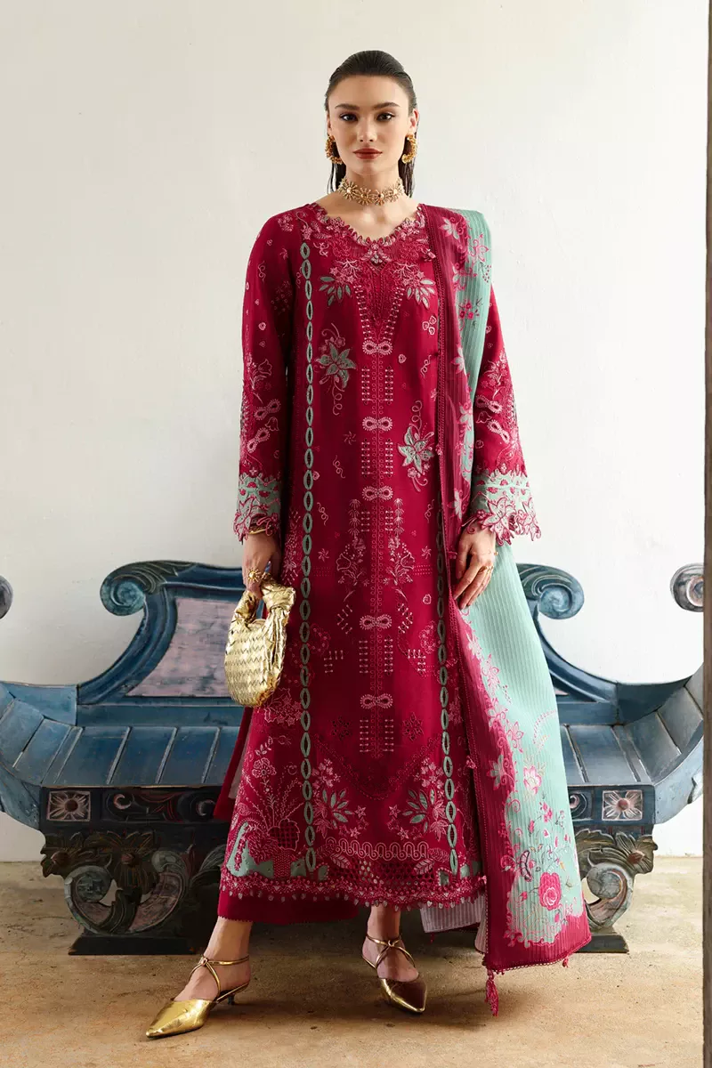 Qalamkar QLine Linen Unstitched 3pc |KL-12 ROOHI