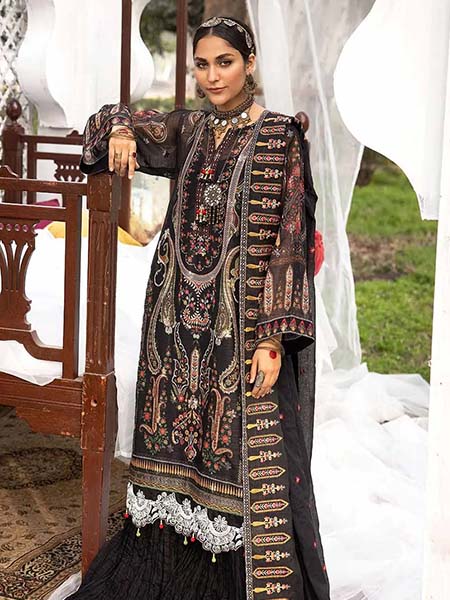 Gul-Ahmed FE-32025 Embroidered Jacquard Printed Suit Three-piece